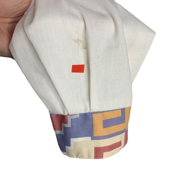 Vintage Roughrider Western Shirt M White Aztec Button Long Sleeve One Point Yoke - Picture 6 of 8